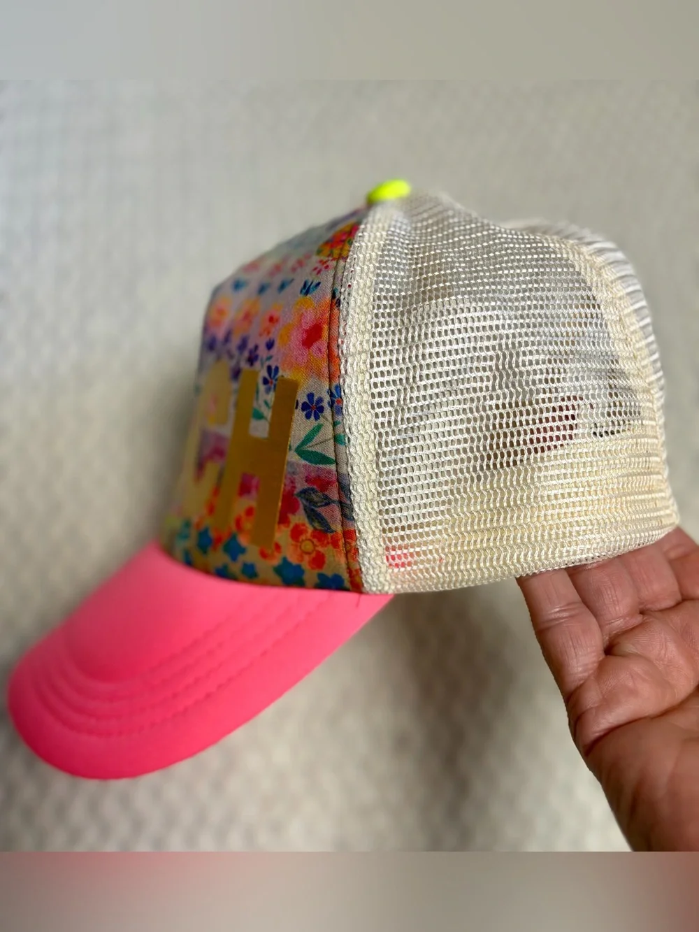 Natural Life Adjustable Trucker Hat Boho Coastal Girl Beach Summer NWT